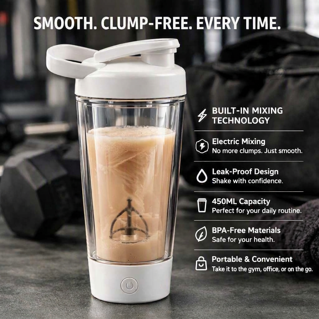 GRIPT electric protein shaker bottle, 450mL – view 2