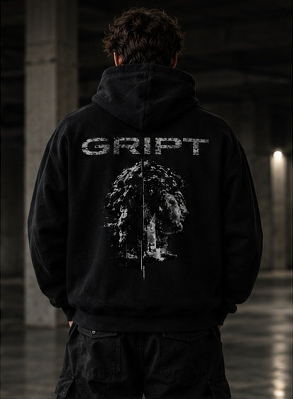 GRIPT FW26 Oversized Hoodie — Black